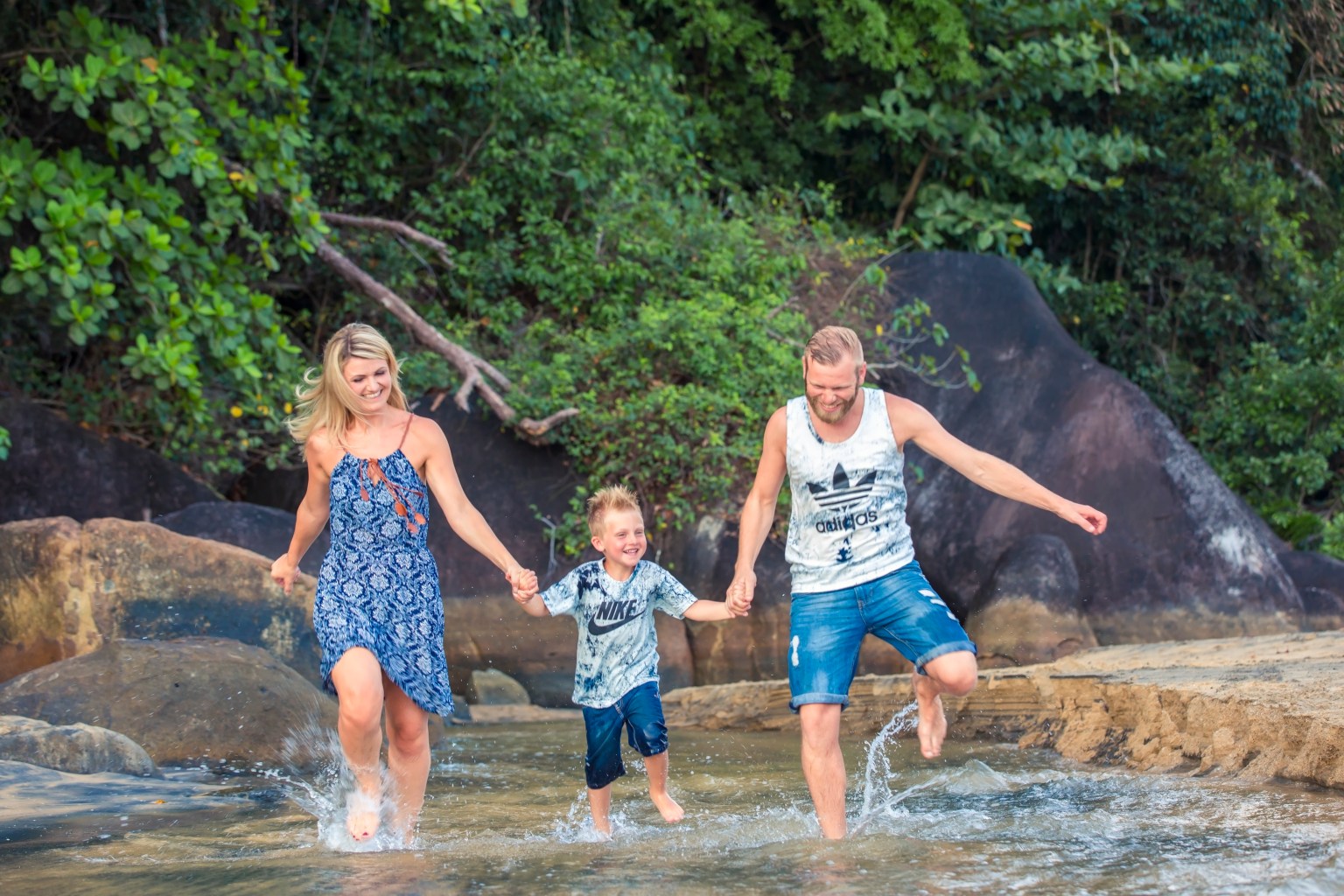 family photoshoot at lam kaen beach khaolak phang-nga thailand