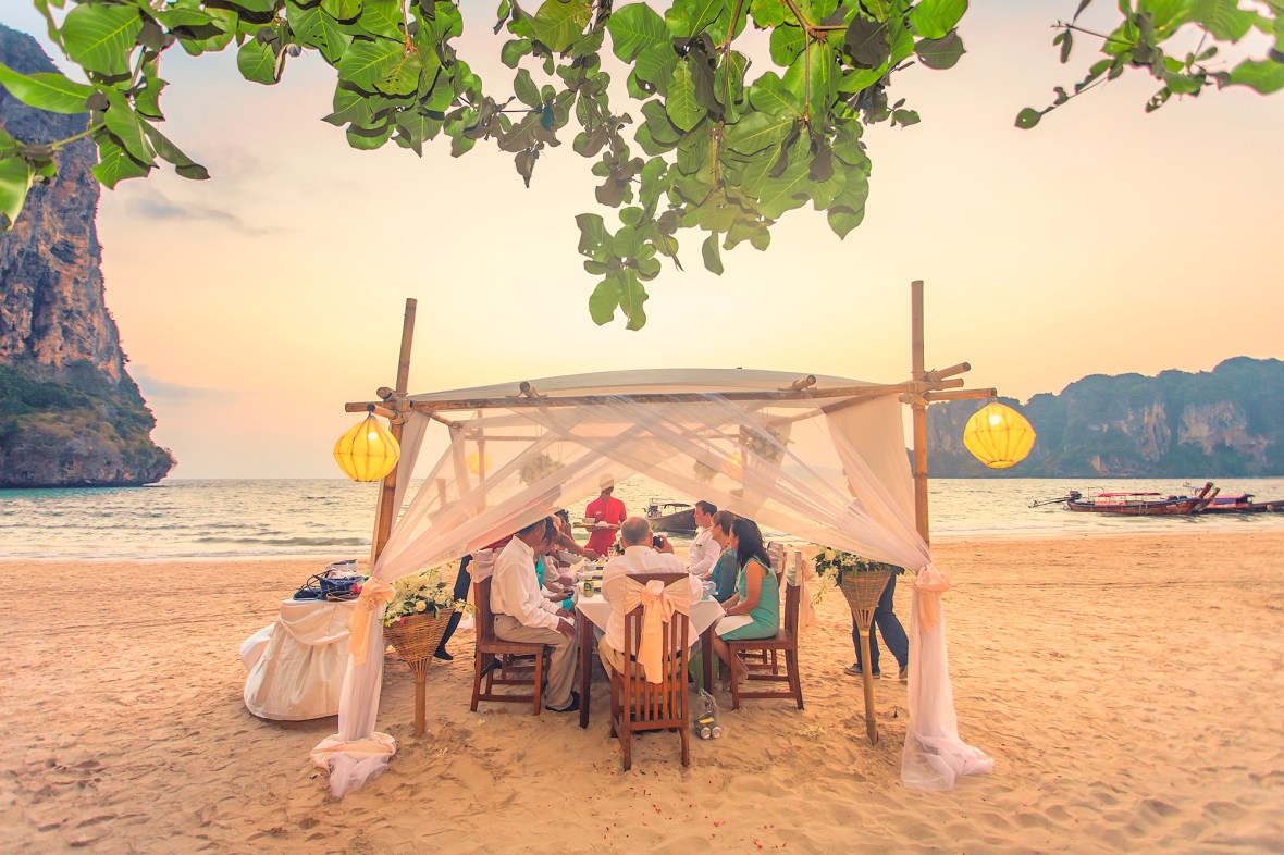 wedding photo session at Railay beach Krabi Thailand