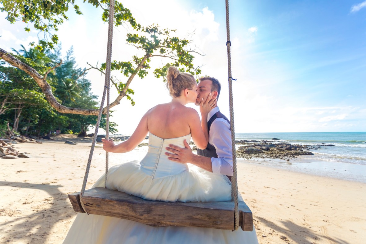 post wedding photo session at khao lak Phang nga Thailand