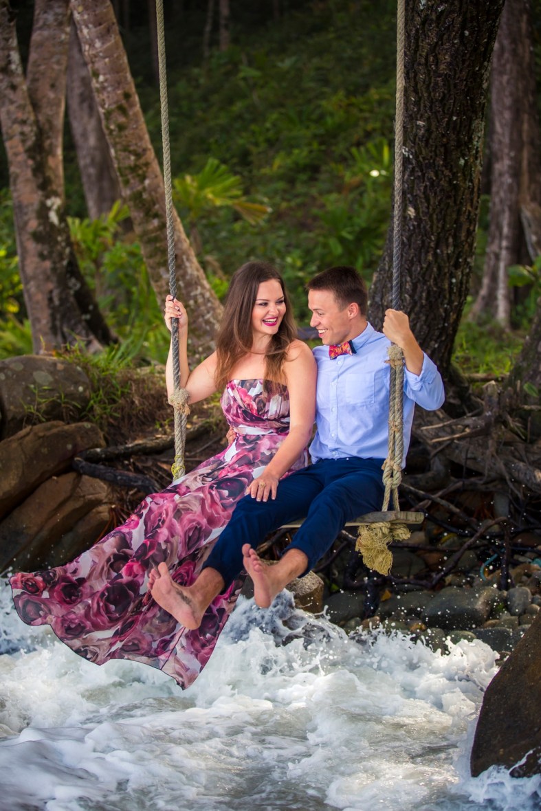 engagement photoshoot at small sandy beach khao lak Phan nga