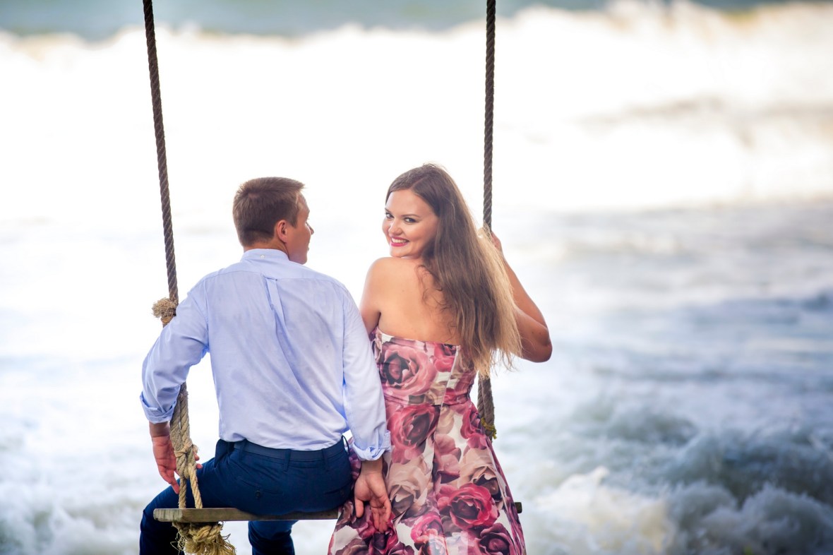 engagement photoshoot at small sandy beach khao lak Phan nga