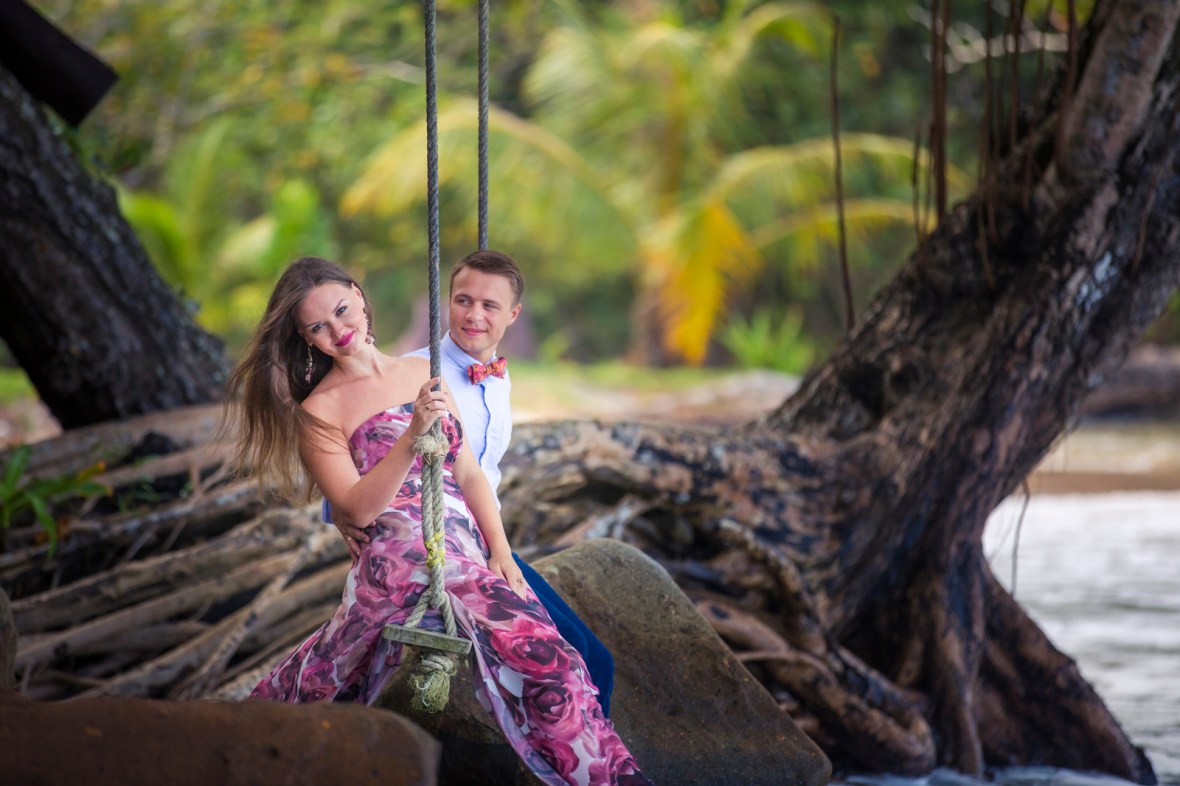 engagement photoshoot at small sandy beach khao lak Phan nga