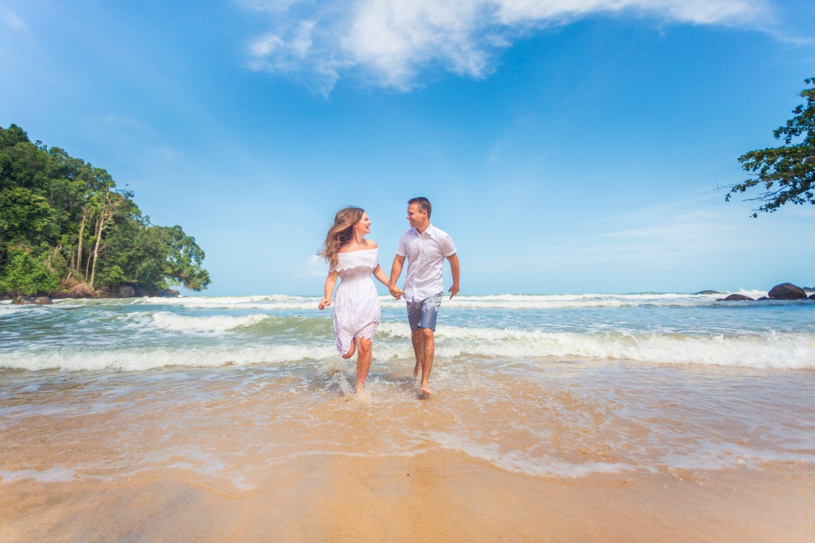 engagement photoshoot at small sandy beach khao lak Phan nga
