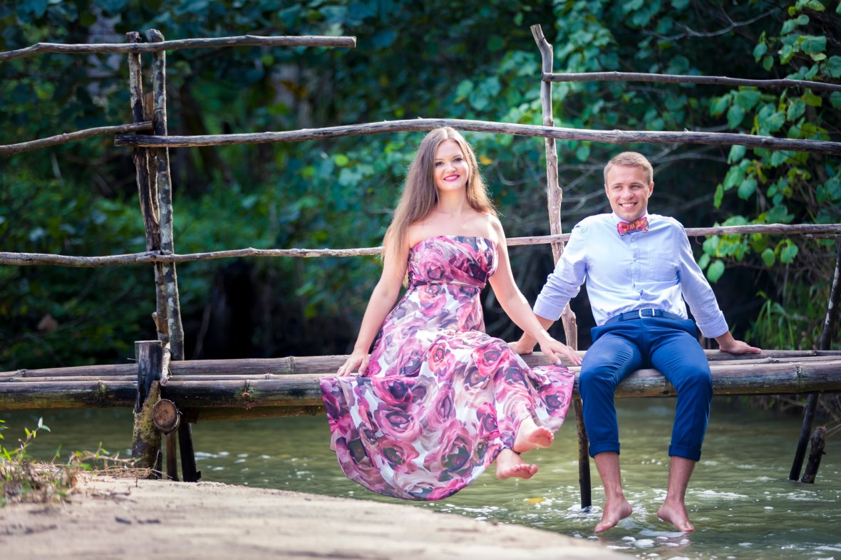 engagement photoshoot at small sandy beach khao lak Phan nga