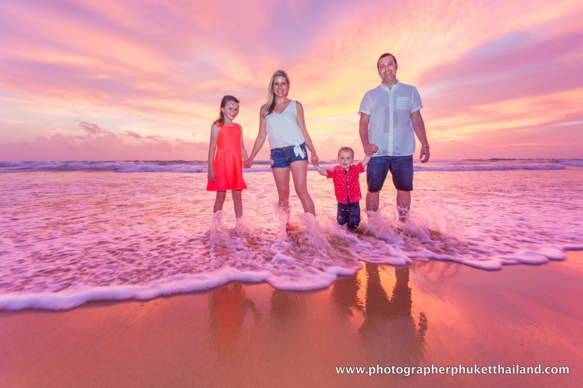 family photoshoot at karon beach phuket thailand