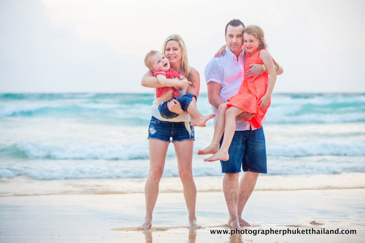family photoshoot at karon beach phuket thailand