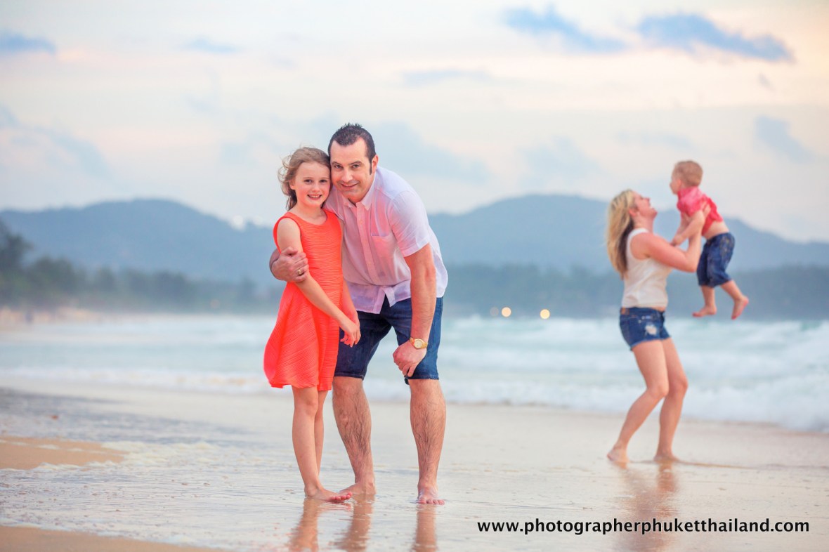family photoshoot at karon beach phuket thailand