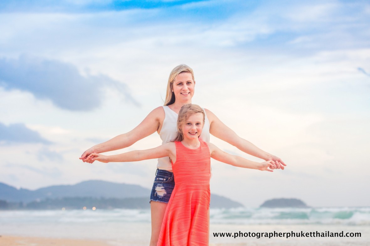 family photoshoot at karon beach phuket thailand