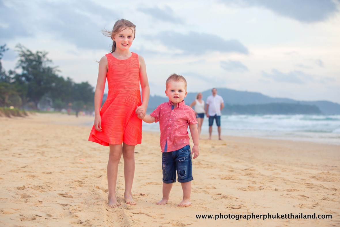 family photoshoot at karon beach phuket thailand