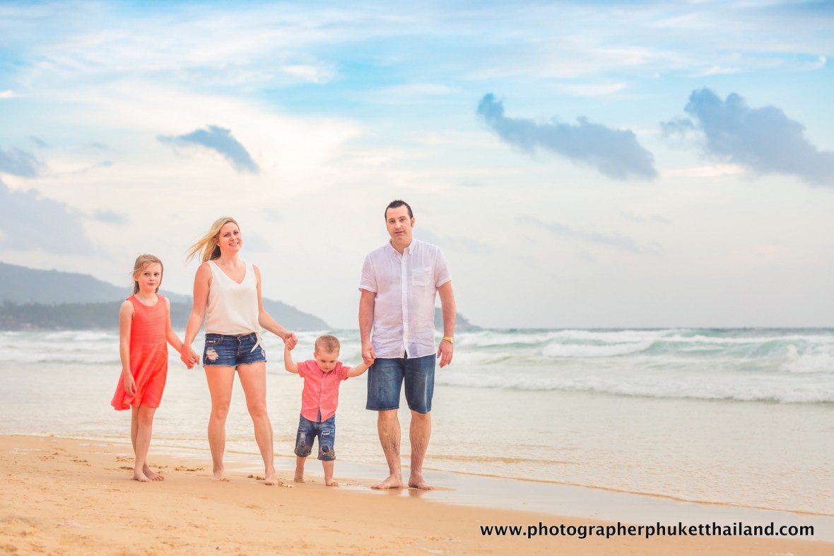 family photoshoot at karon beach phuket thailand