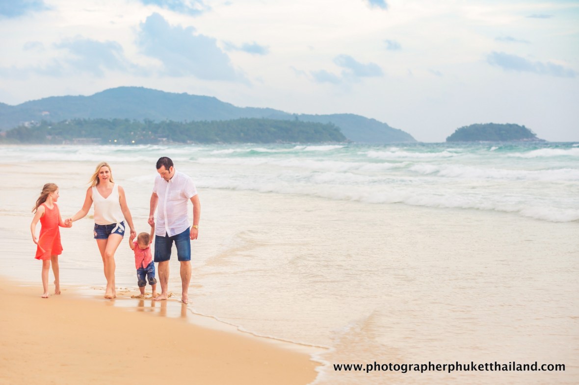 family photoshoot at karon beach phuket thailand