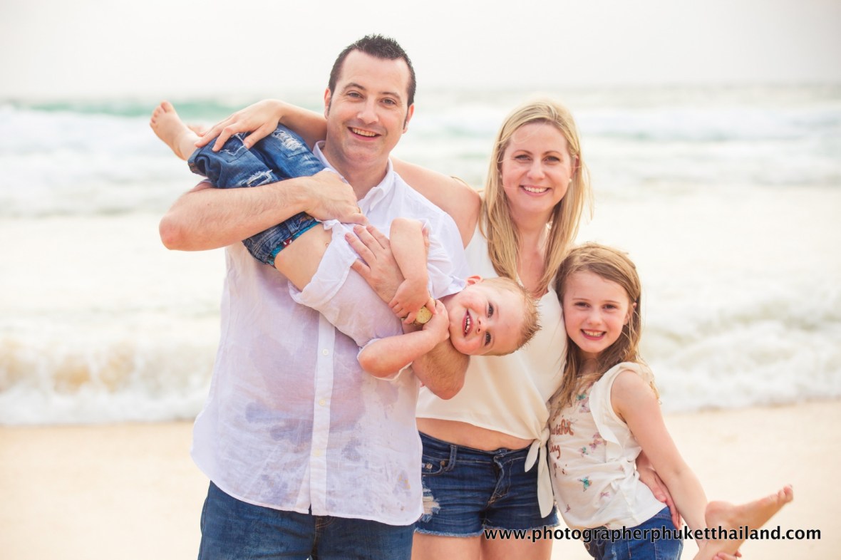 family photoshoot at karon beach phuket thailand