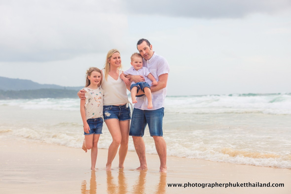 family photoshoot at karon beach phuket thailand
