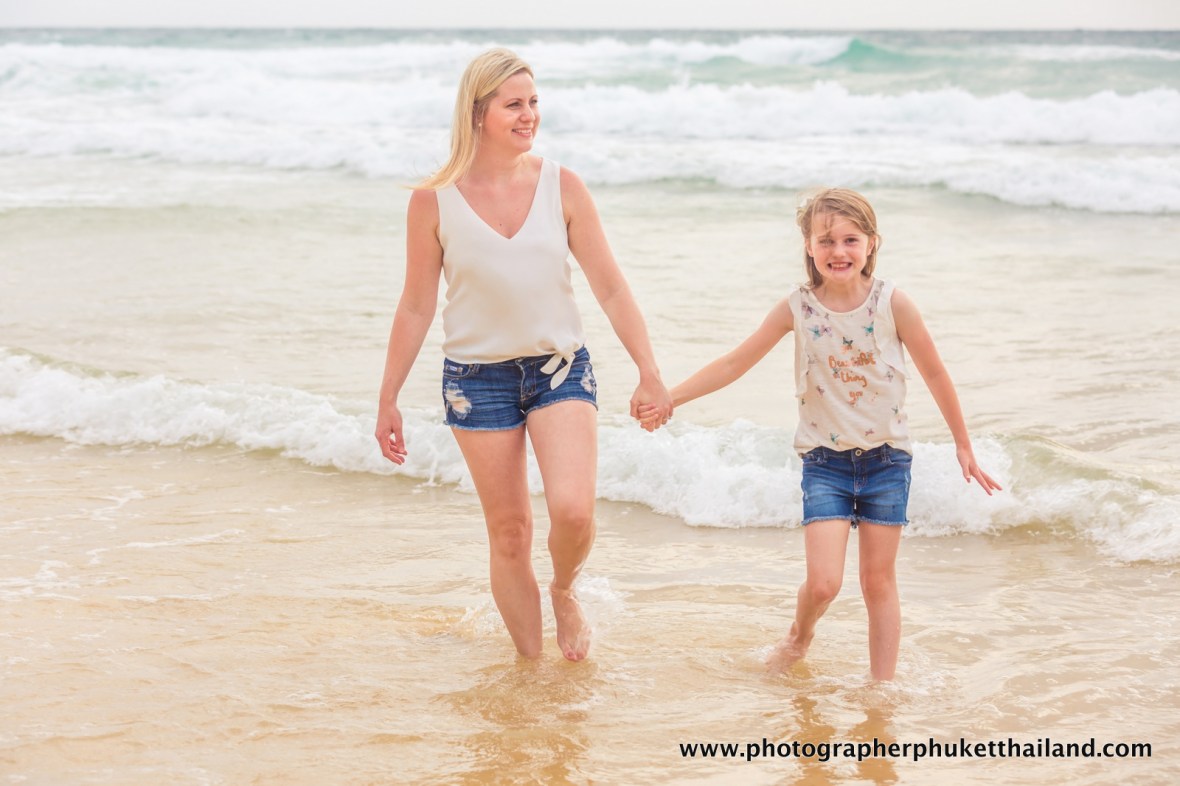 family photoshoot at karon beach phuket thailand