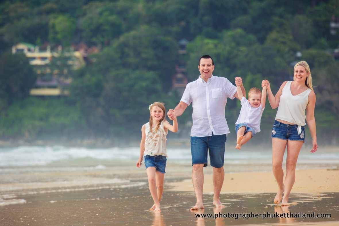 family photoshoot at karon beach phuket thailand