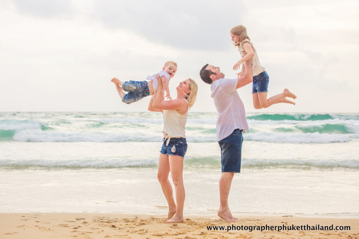 family photoshoot at karon beach phuket thailand