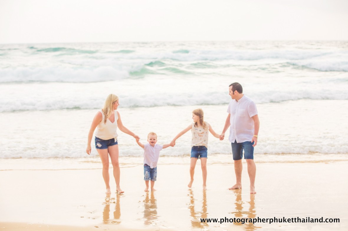 family photoshoot at karon beach phuket thailand