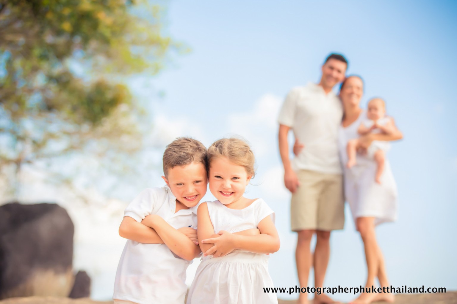 family photoshoot at poseidon beach khao lak