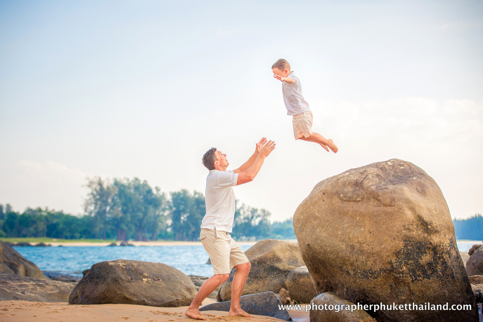 family photoshoot at poseidon beach khao lak phang nga