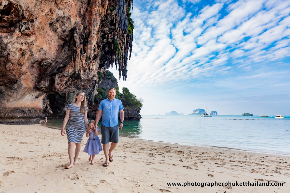 family photo shooting at pra nang cave beach Krabi