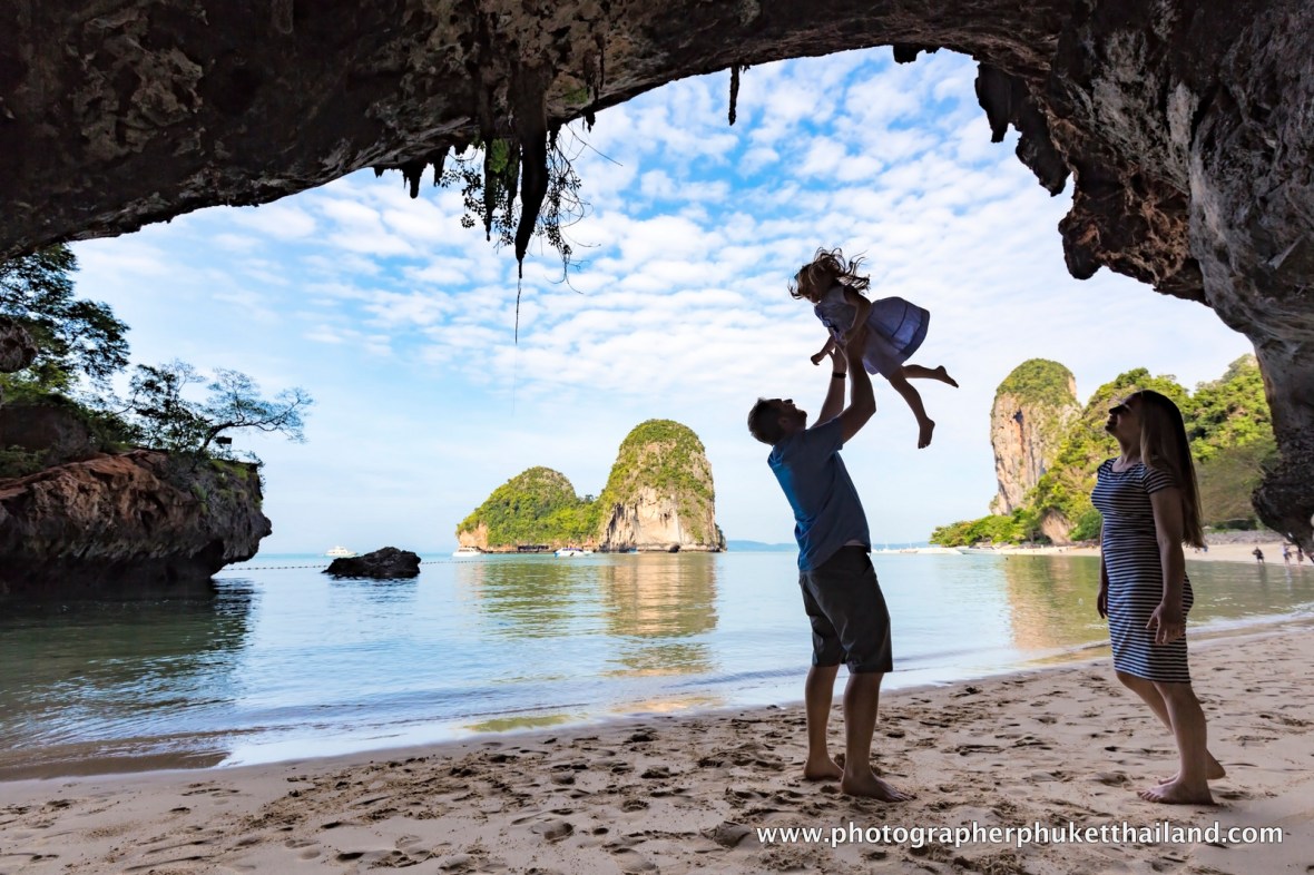 family photo shooting at pra nang cave beach Krabi