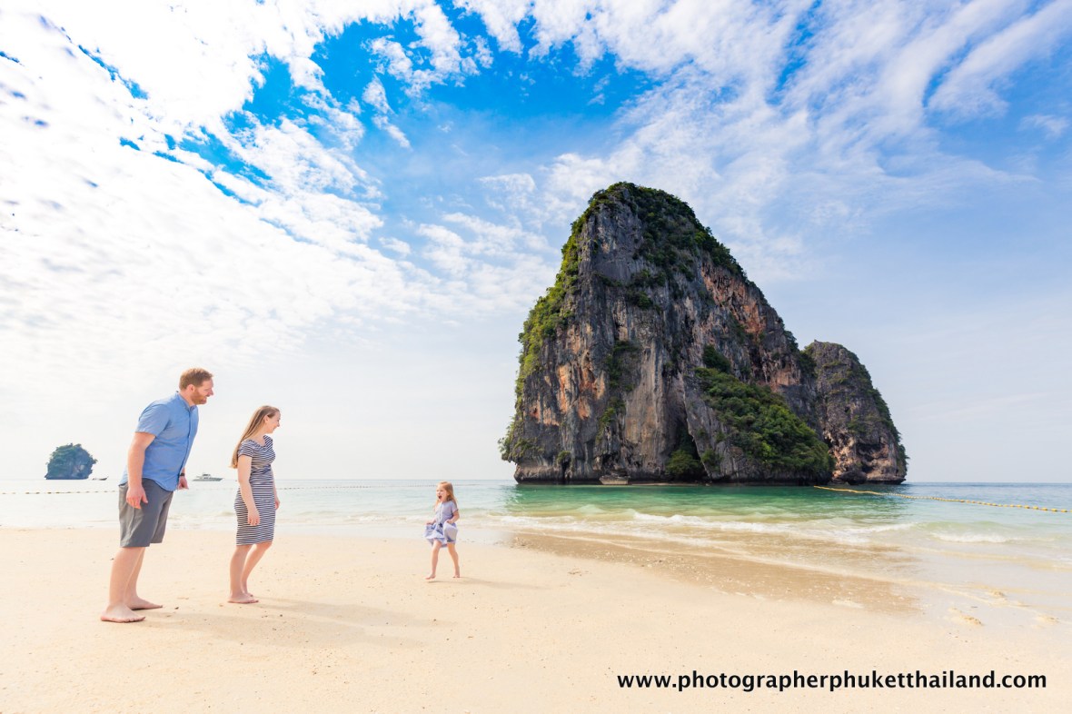 family photo shooting at phra nang cave beach Krabi