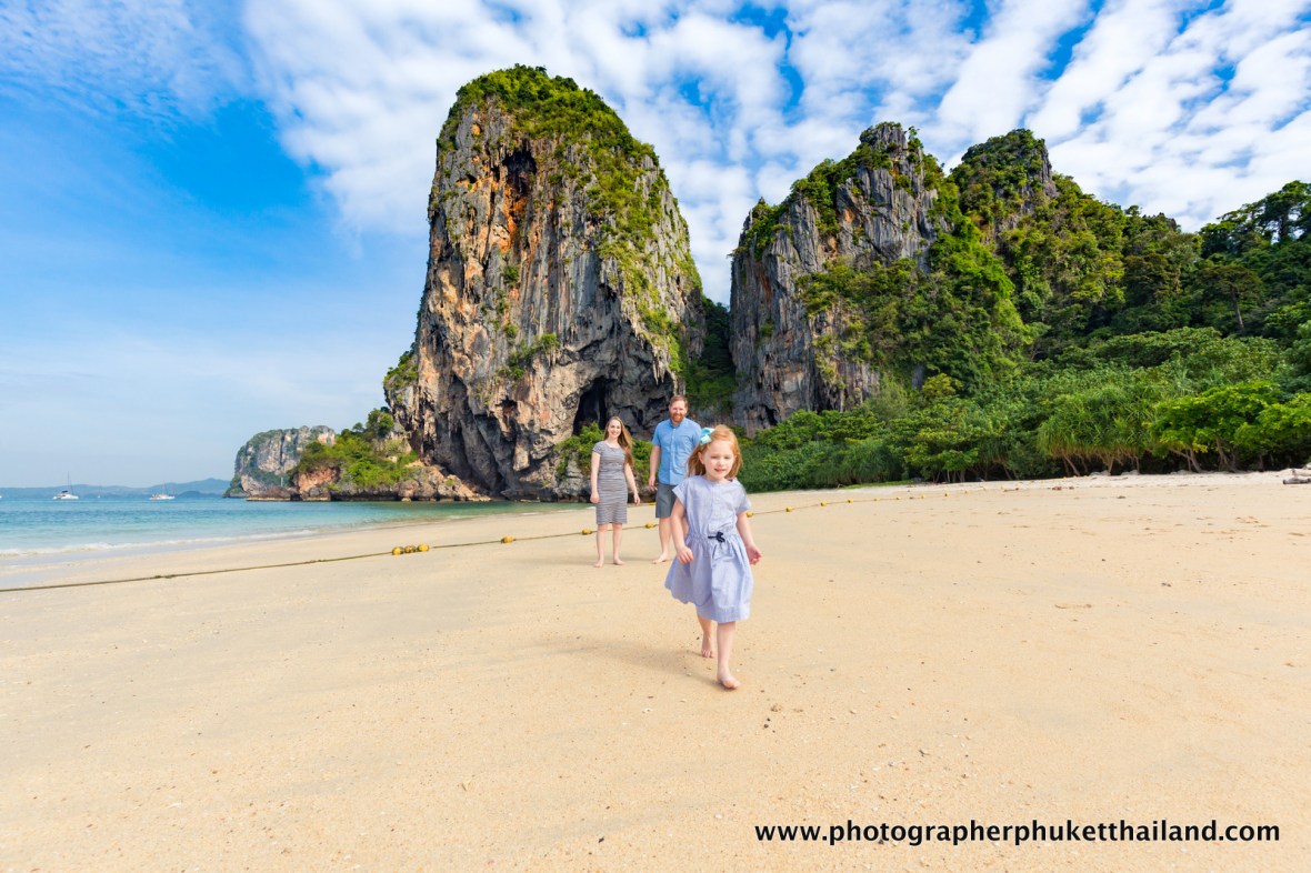 family photo shooting at pra nang cave beach Krabi