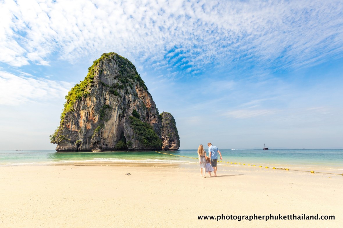 family photo shooting at pra nang cave beach Krabi