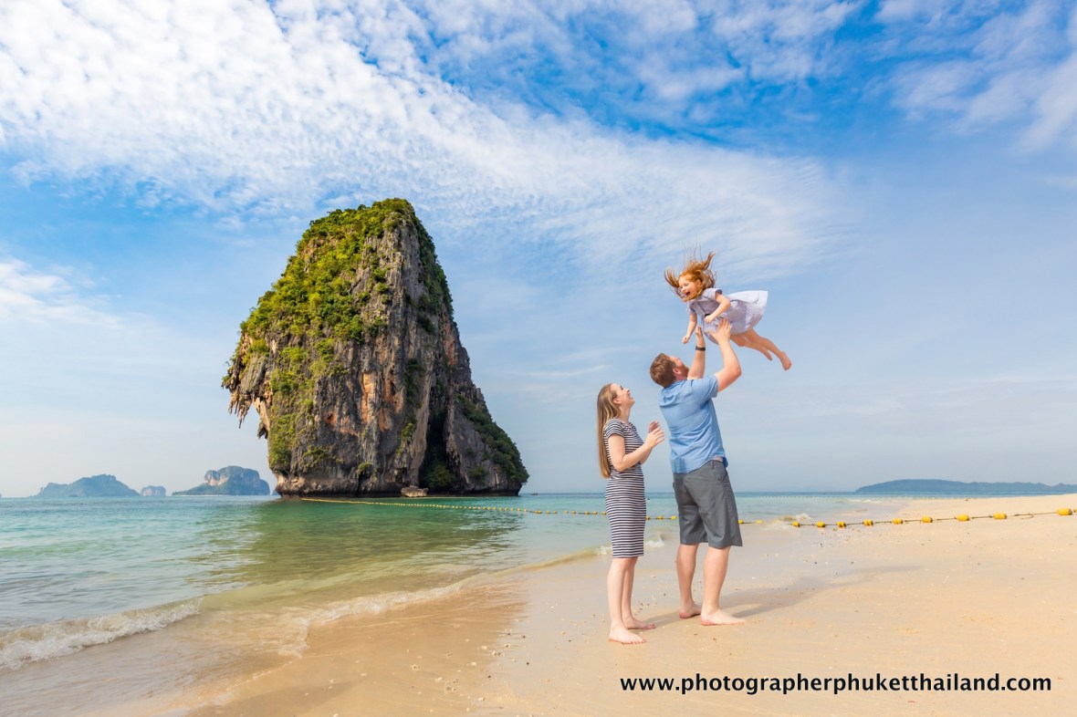 family photo shooting at phra nang cave beach Krabi