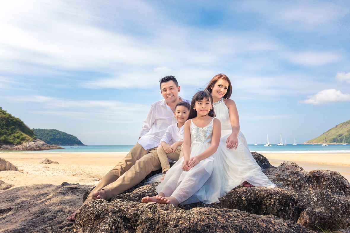family photo shooting at naiharn beach phuket