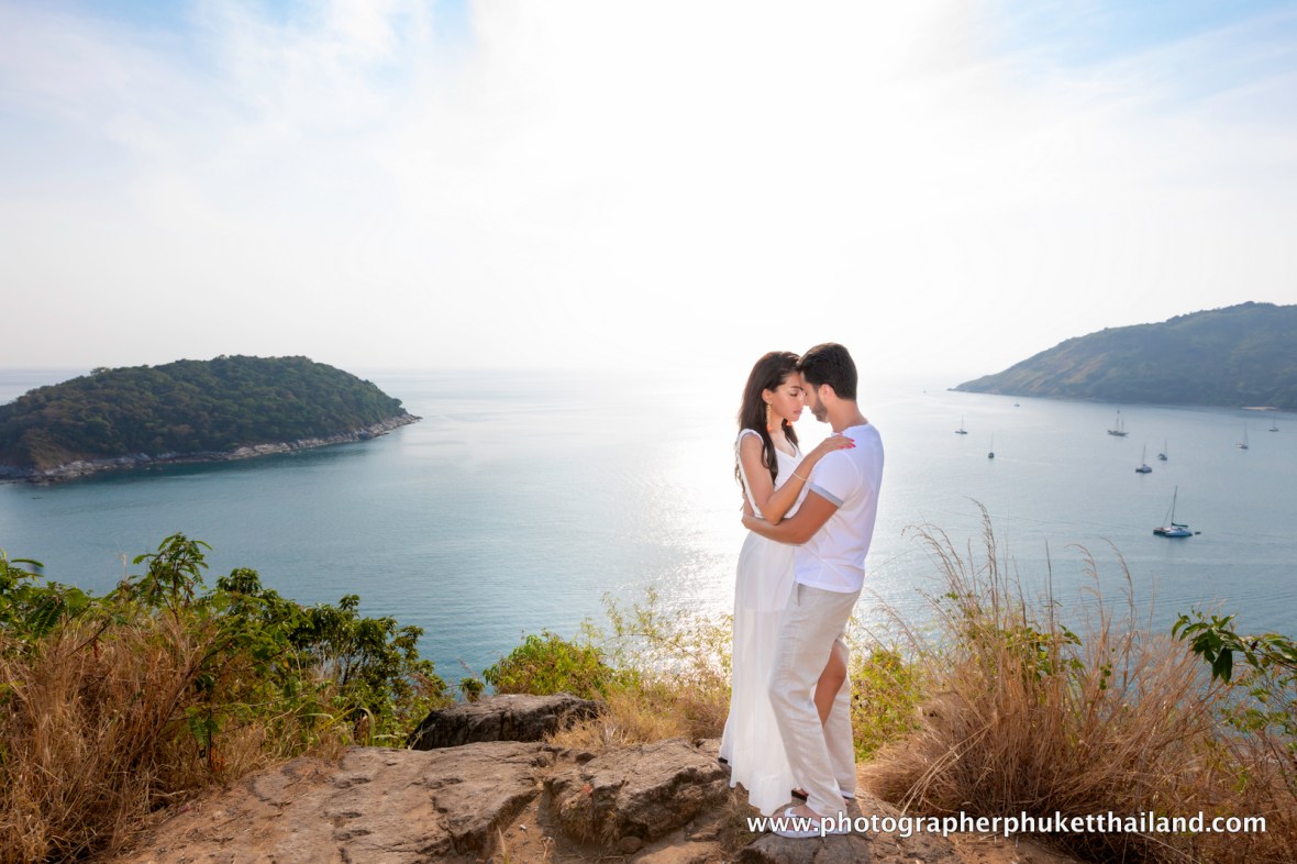 Honeymoon couple photoshoot at windmill viewpoint phuket thailand