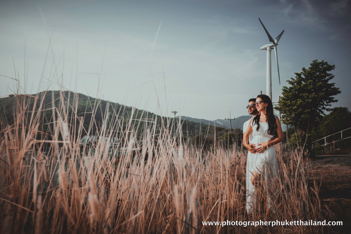 Honeymoon couple photoshoot at windmill viewpoint phuket thailand