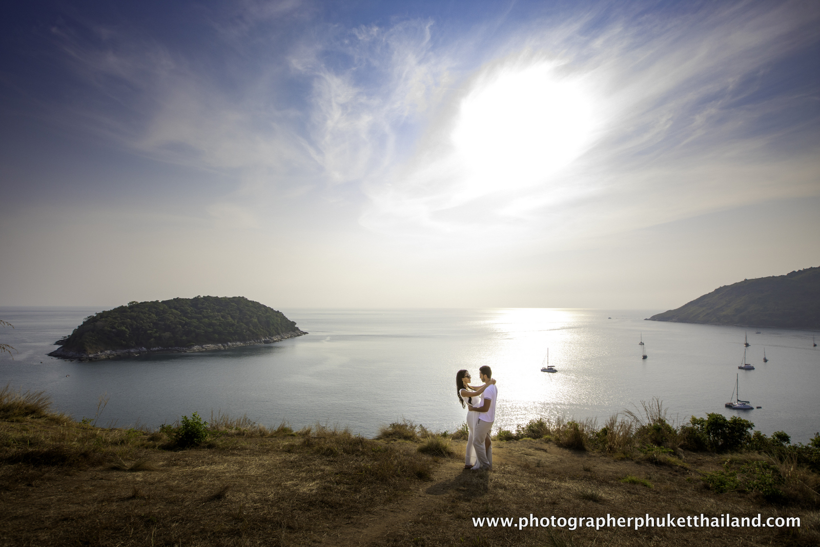 Honeymoon couple photoshoot at windmill viewpoint phuket thailand
