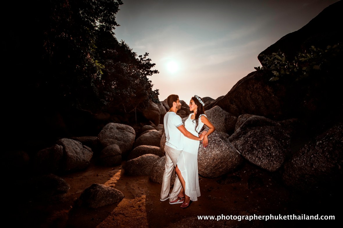 Honeymoon couple photoshoot at kata noi phuket thailand