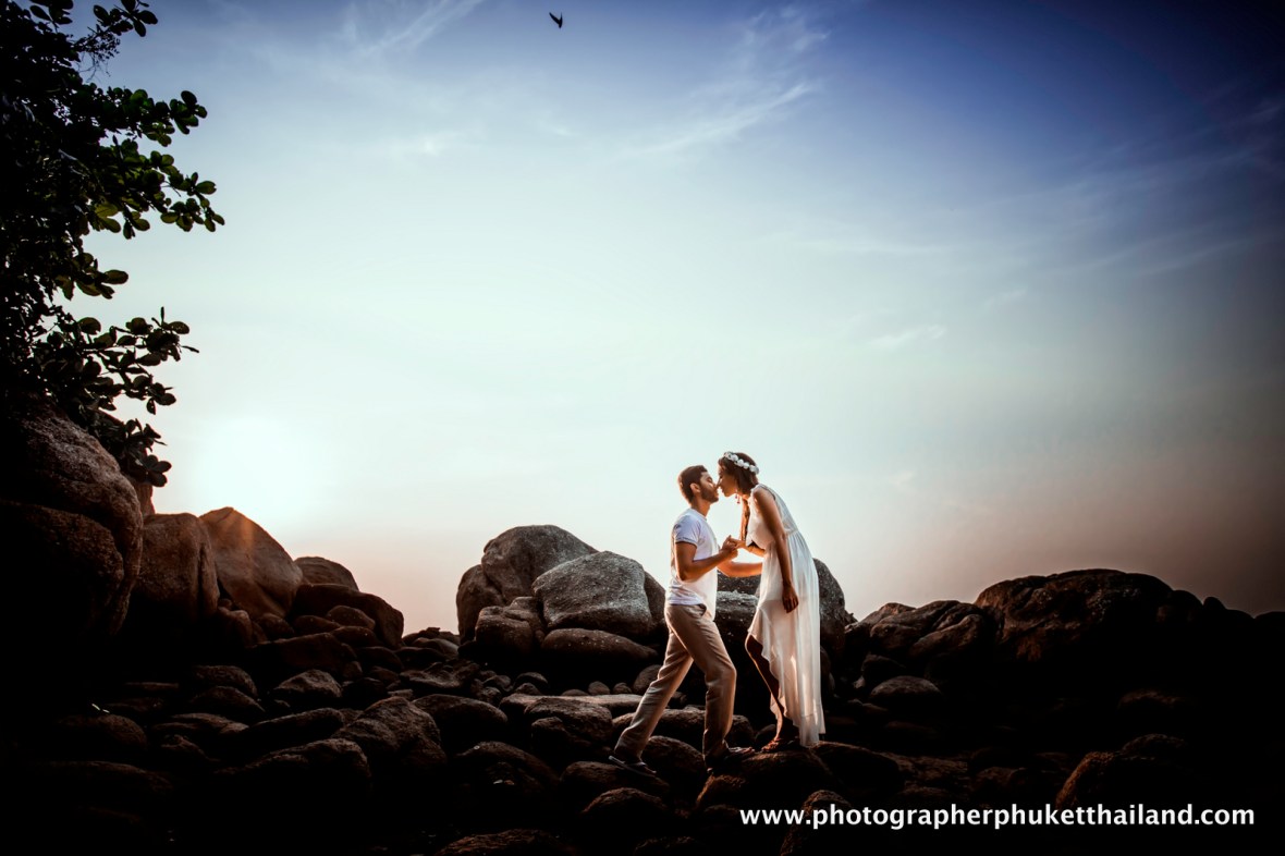 Honeymoon couple photoshoot at kata noi phuket thailand