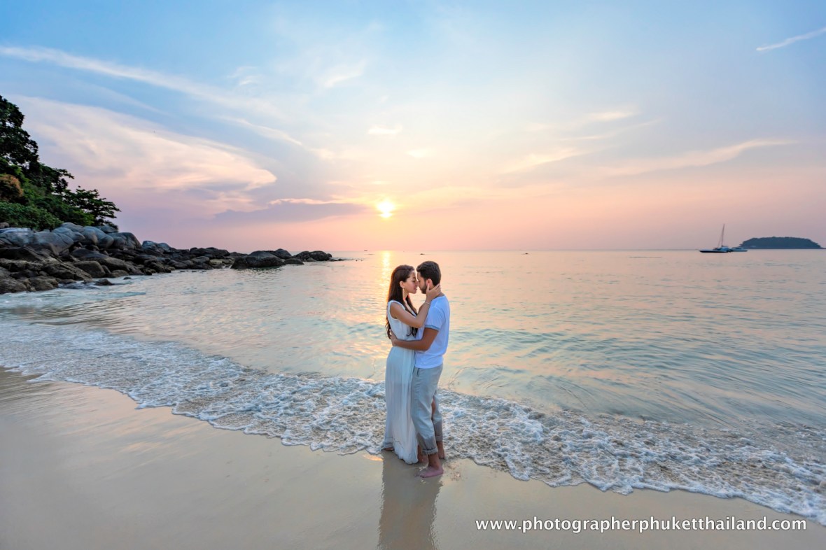Honeymoon couple photoshoot at kata noi phuket thailand