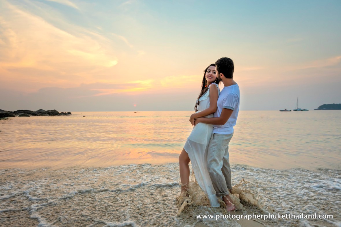 Honeymoon couple photoshoot at kata noi phuket thailand