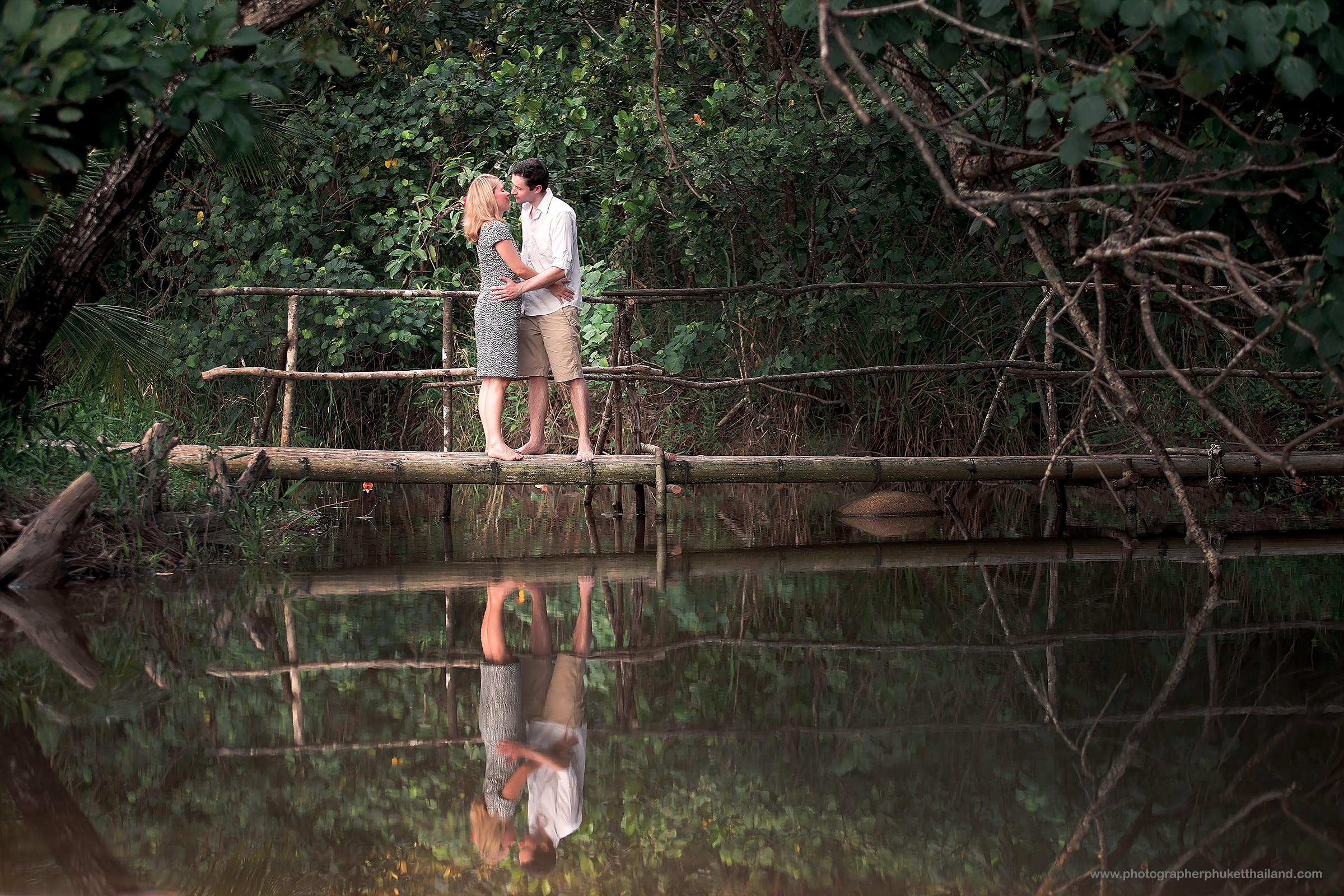 honeymoon couple photoshoot at small sandy beach khao lak phang nga