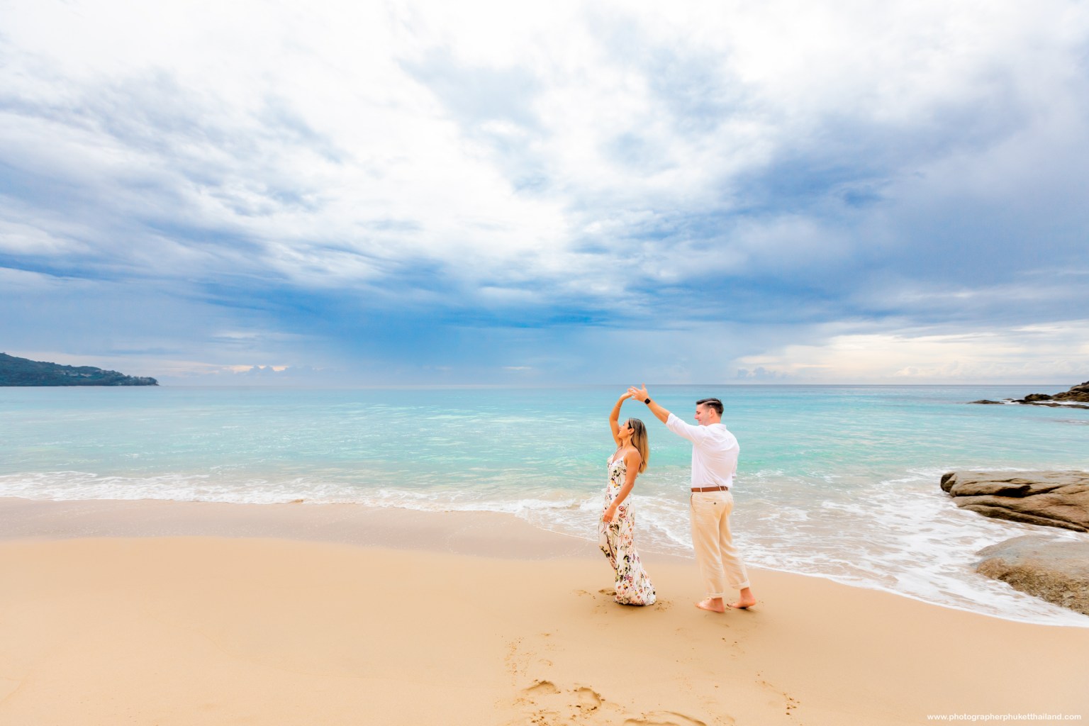Honeymoon couple photoshoot at Surin beach Phuket Thailand