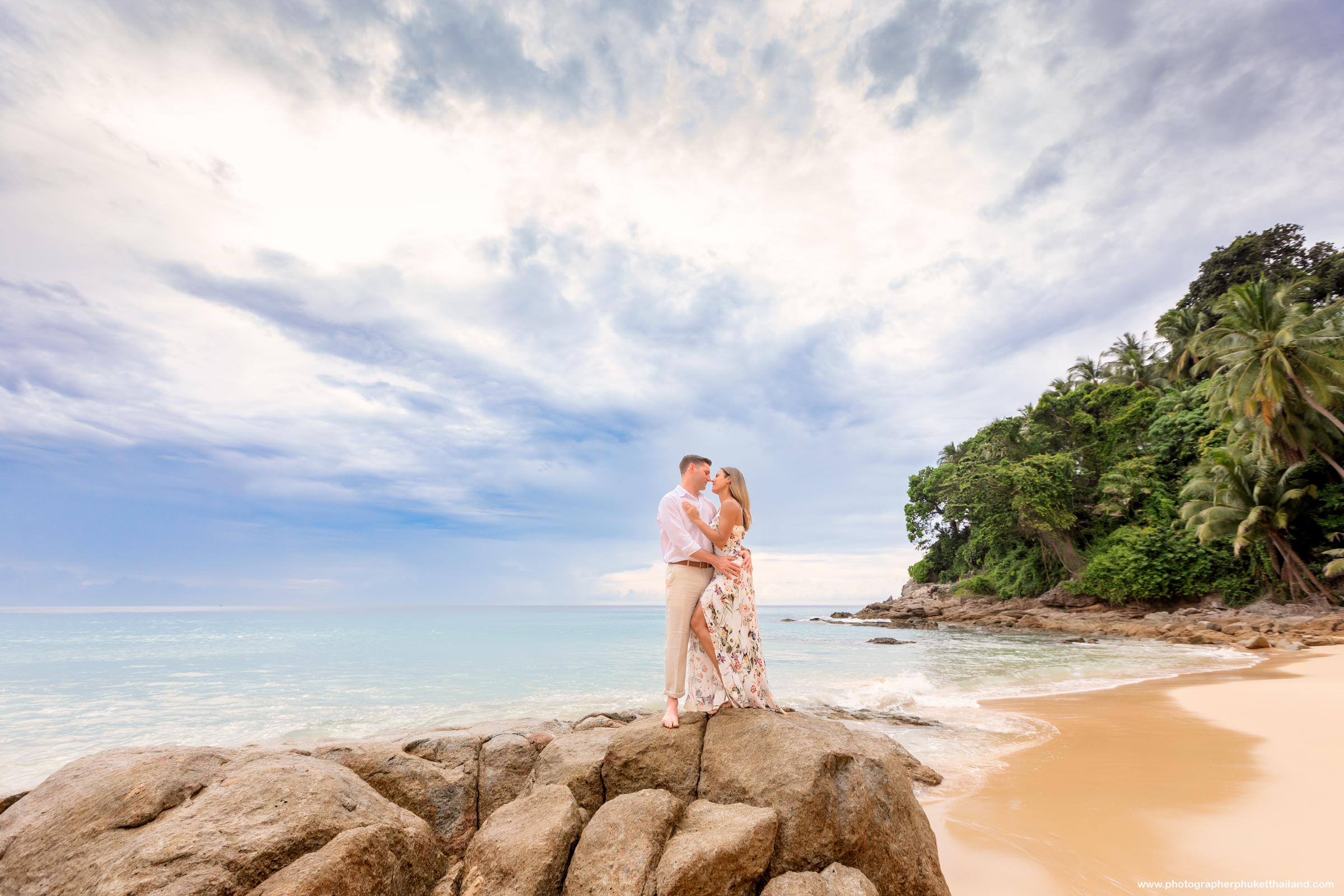 Honeymoon couple photoshoot at Surin beach Phuket Thailand