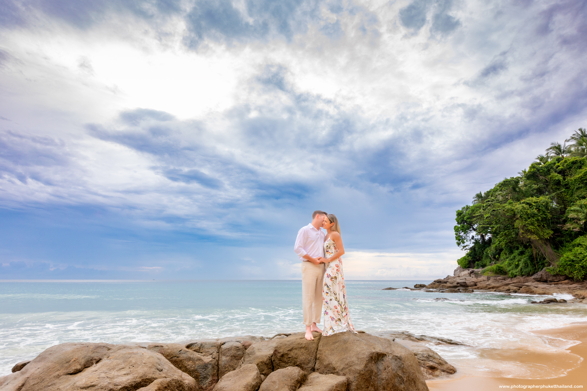 Honeymoon couple photoshoot at Surin beach Phuket Thailand