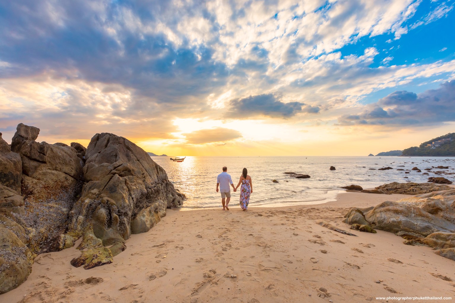 couple photography as sunset at kalim beach Patong bay Phuket photographer