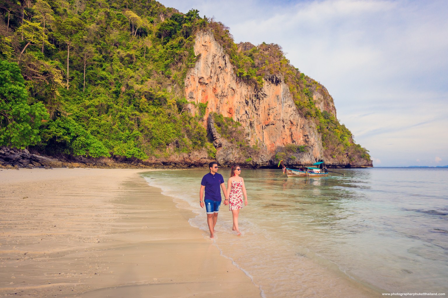 engagement photography  at monkey beach Phi Phi island Krabi Thailand