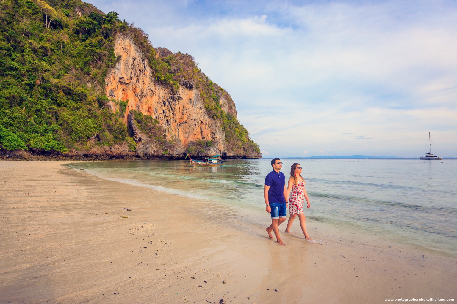 engagement photography  at monkey beach Phi Phi island Krabi Thailand