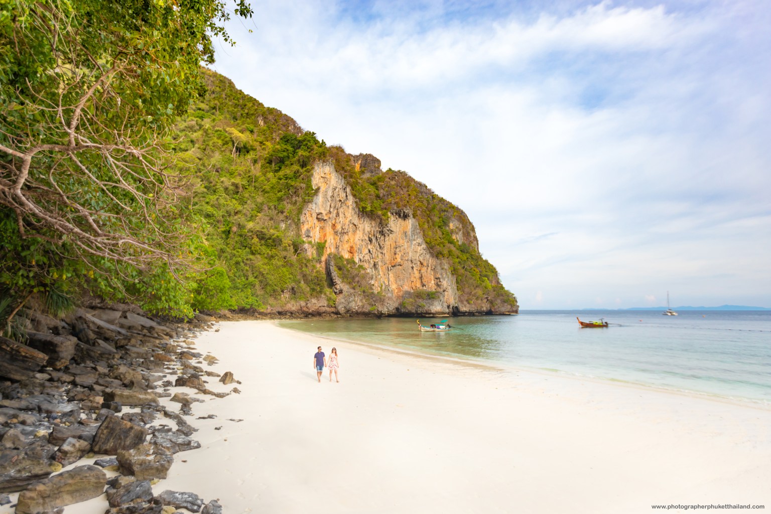 engagement photography  at monkey beach Phi Phi island Krabi Thailand