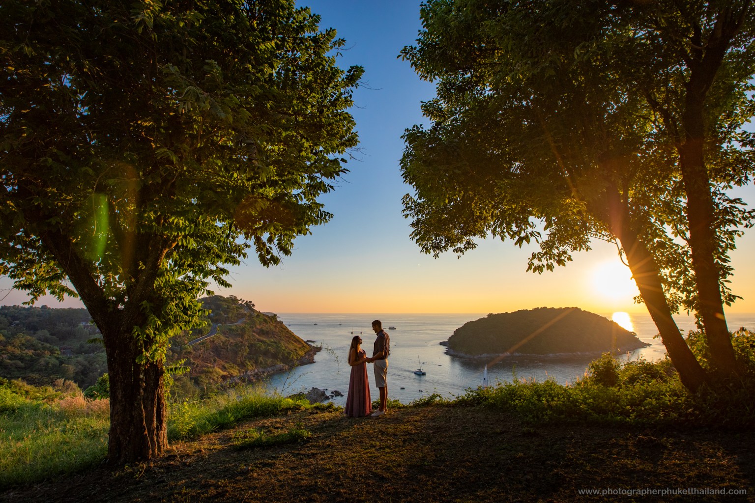 Honeymoon couple photoshoot at windmill viewpoint Phuket