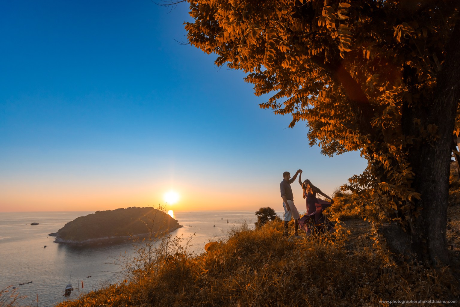 Honeymoon couple photoshoot at windmill viewpoint Phuket