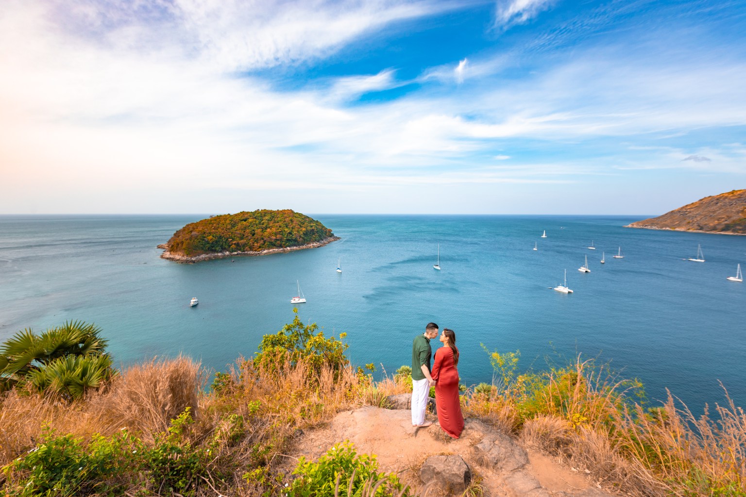 Honeymoon couple photoshoot at windmill viewpoint Phuket