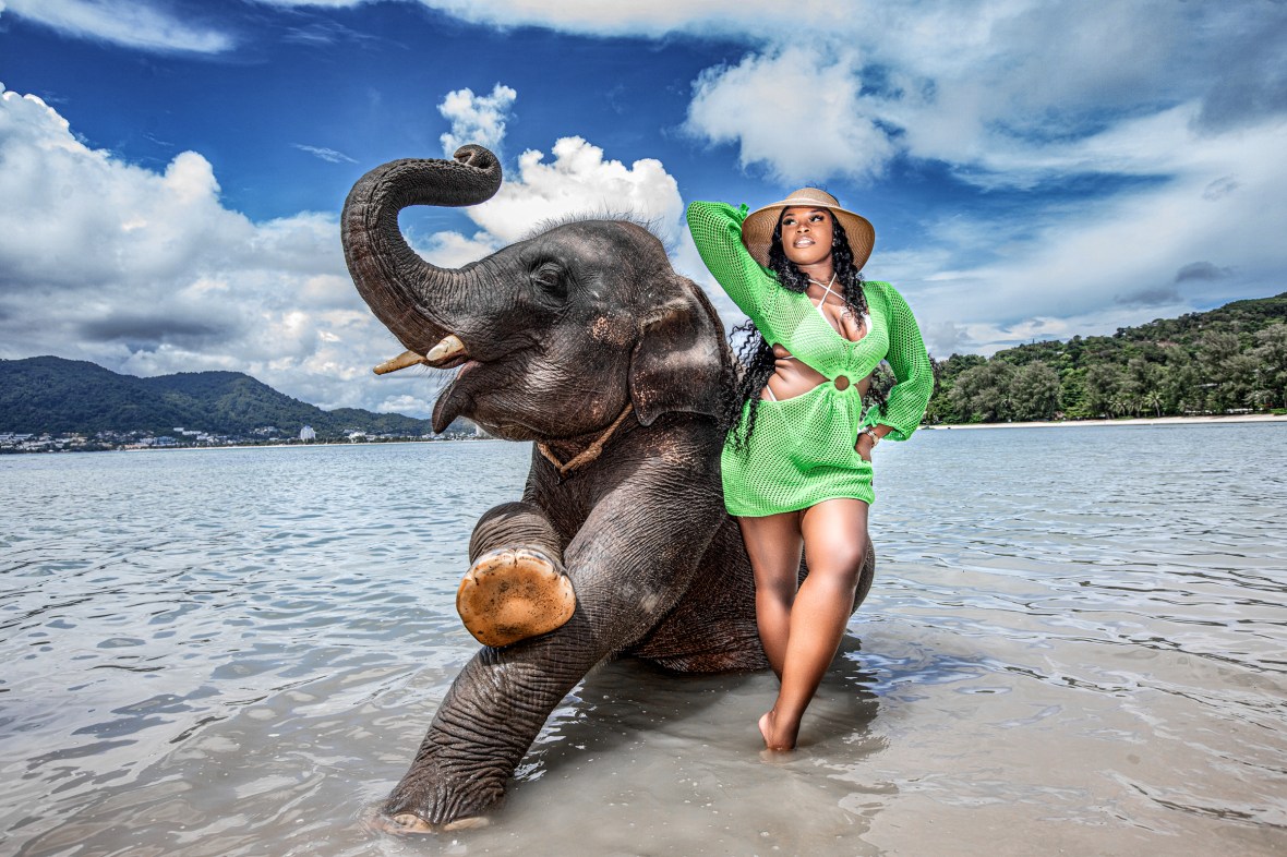 portrait photoshoot at elephant camp tri trang beach phuket