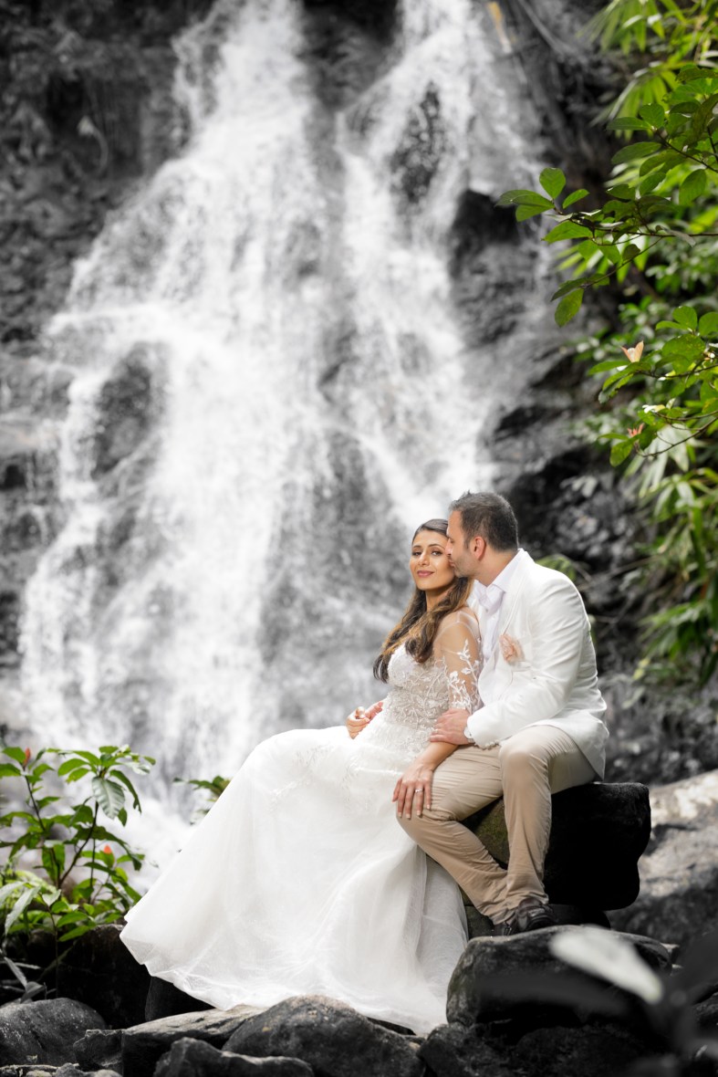 pre wedding photography at sairung waerfall khao lak phang nga thailand